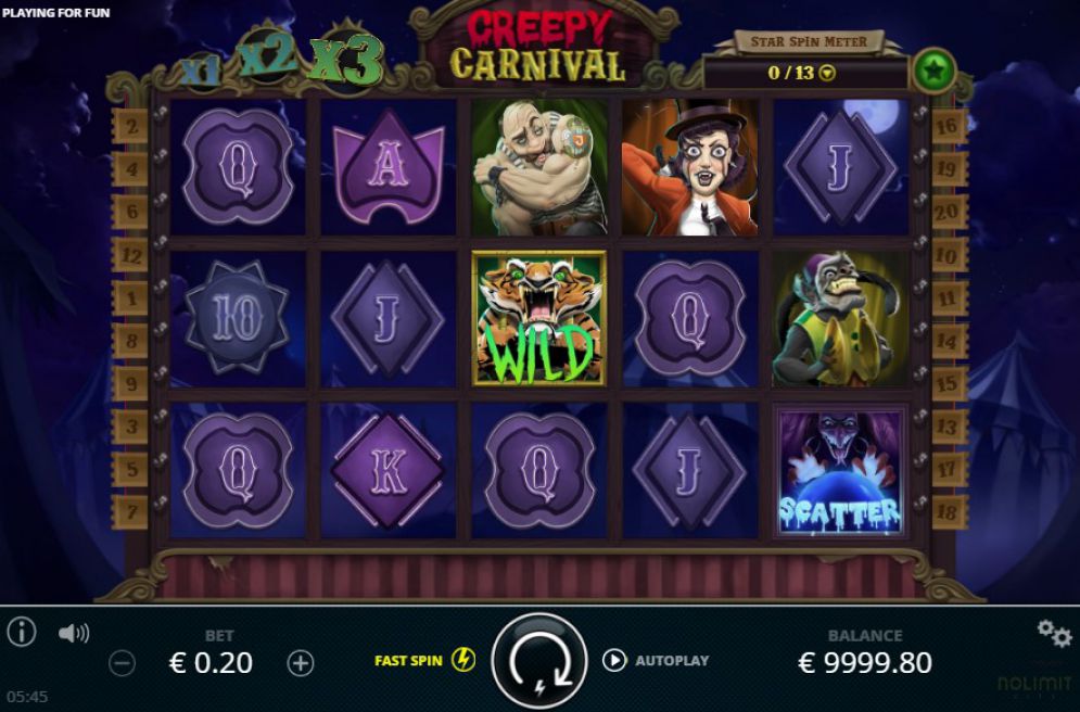 Gruseliges Carnival-Slot-Gameplay