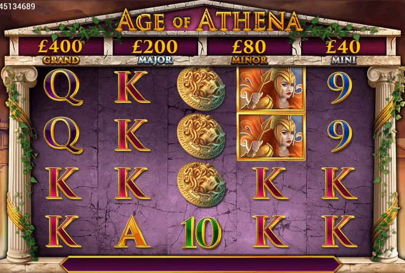 Interface do slot Age of Athena